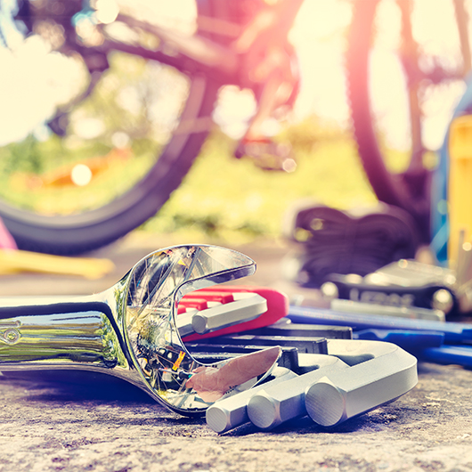 Fahrrad mit Werkzeug