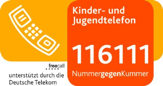 Visitenkarte Nummer gegen Kummer für Kinder