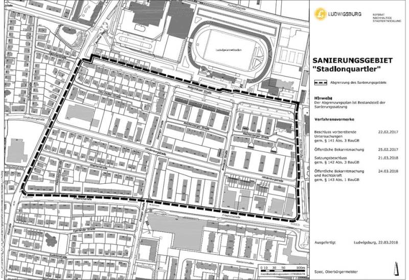 Sanierungsbegiet Stadionquartier in der Oststadt