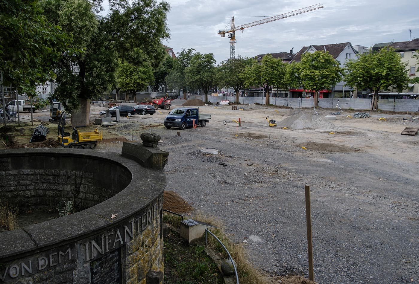 Baumquartiere auf der Baustelle Arsenalplatz, wo später die Bäume gepflanzt werden